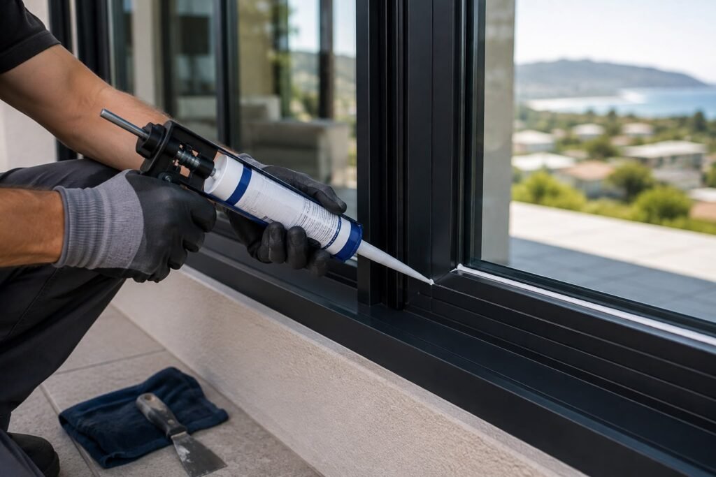 Residential Window Installation silicon